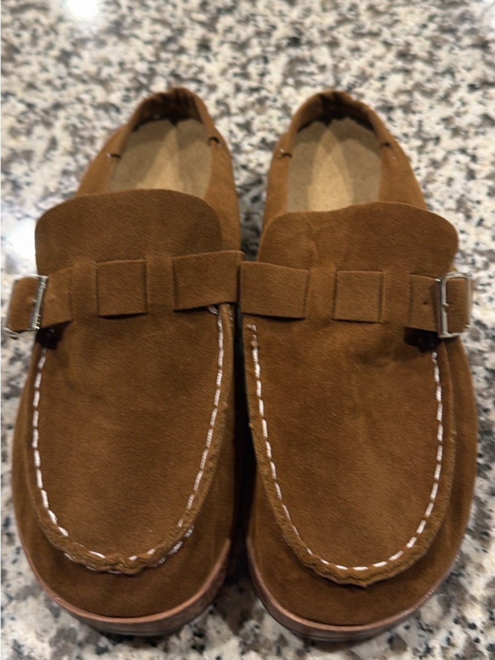 Brown Suede Slip-On Loafers - Picture 1 of 3